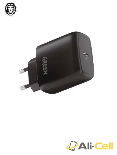 Green Lion Type-C Port Wall Charger 20W EU with PVC (Type-C to Type-C Cable)
