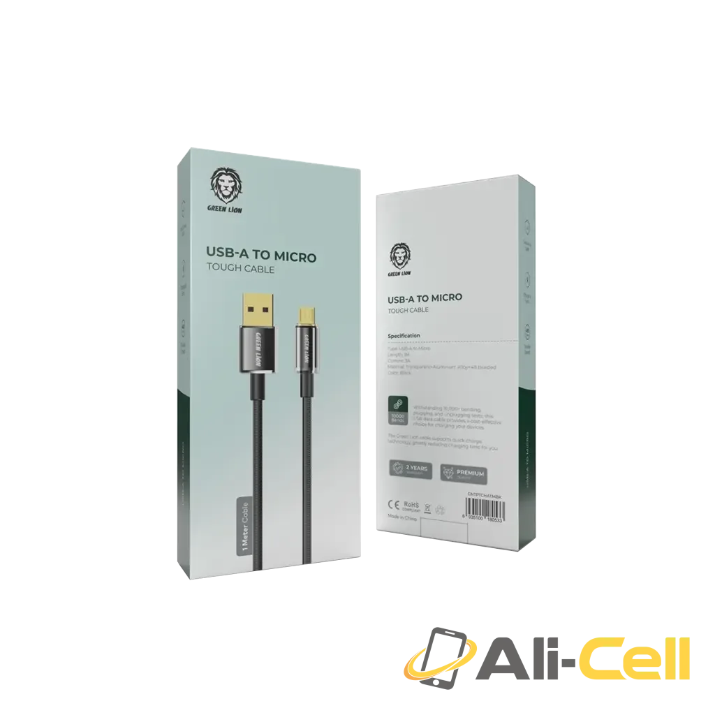 Green Lion USB-A To Micro Tough Cable 1m - Black