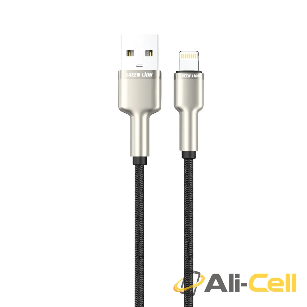Green Lion USB-A to Lightning Braided Cable - Black