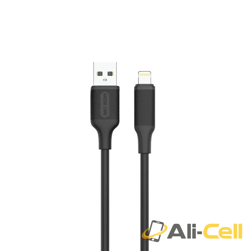 Green Lion USB-A to Lightning PVC Cable 2M - Black