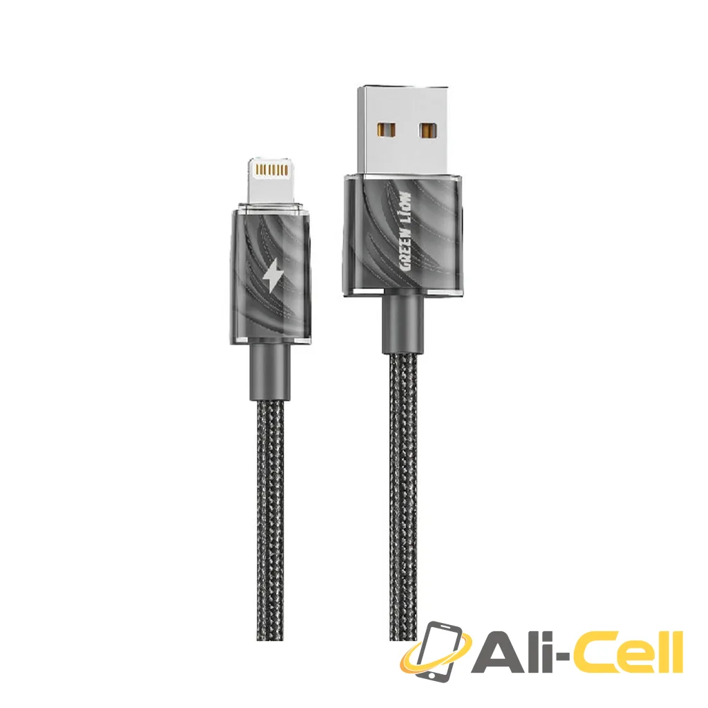 Green Lion USB-A to Lightning Thick Braided Cable 1M - Black