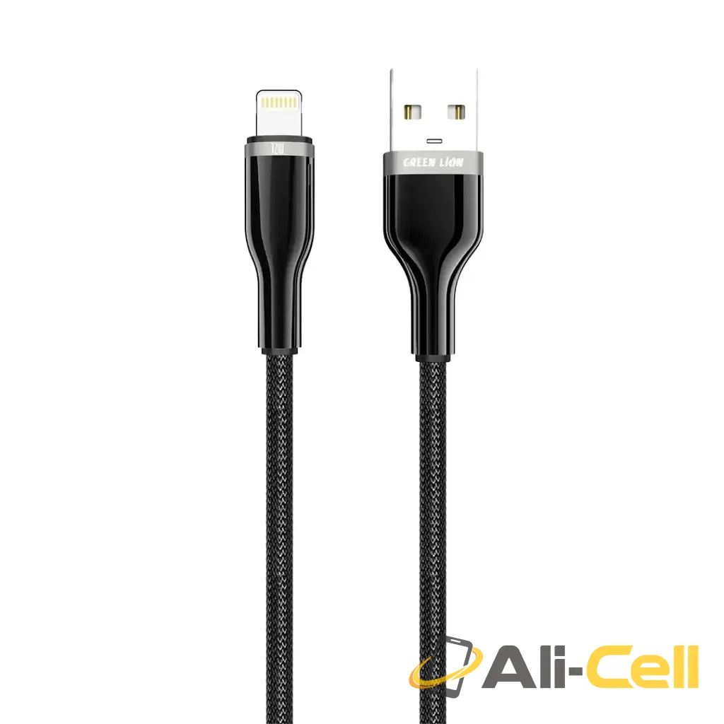 Green Lion USB-A to Lightning Zinc Alloy Braided Cable - Black