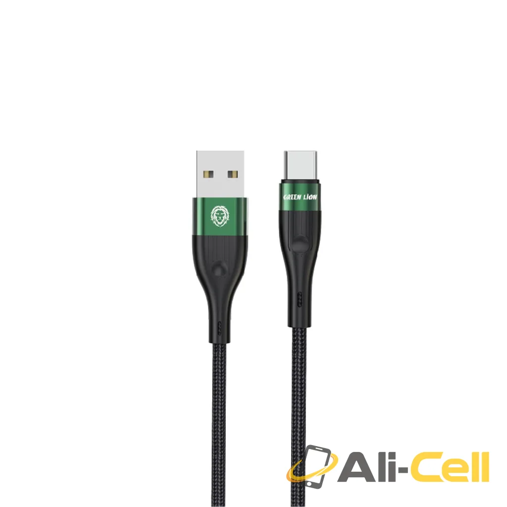 Green Lion USB-A to Type-C Braided Cable 3M - Black