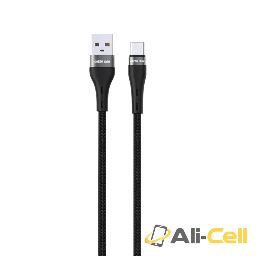 Green Lion USB-A to USB-C Braided Cable - Black