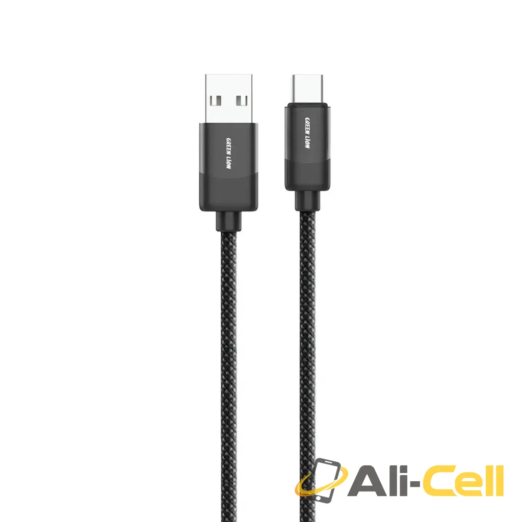 Green Lion USB-A to USB-C Braided Cable 15W - Black