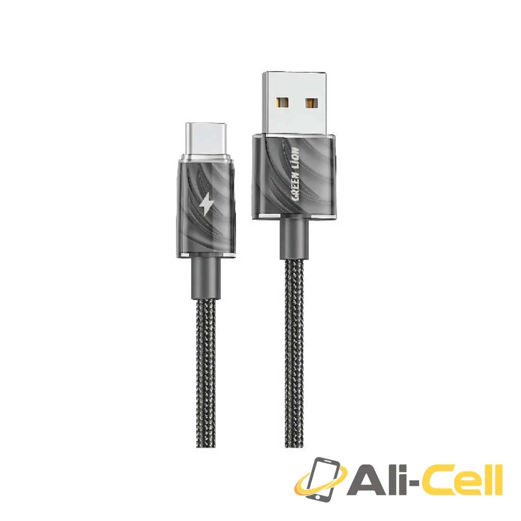 Green Lion USB-A to USB-C Thick Braided Cable 1M - Black