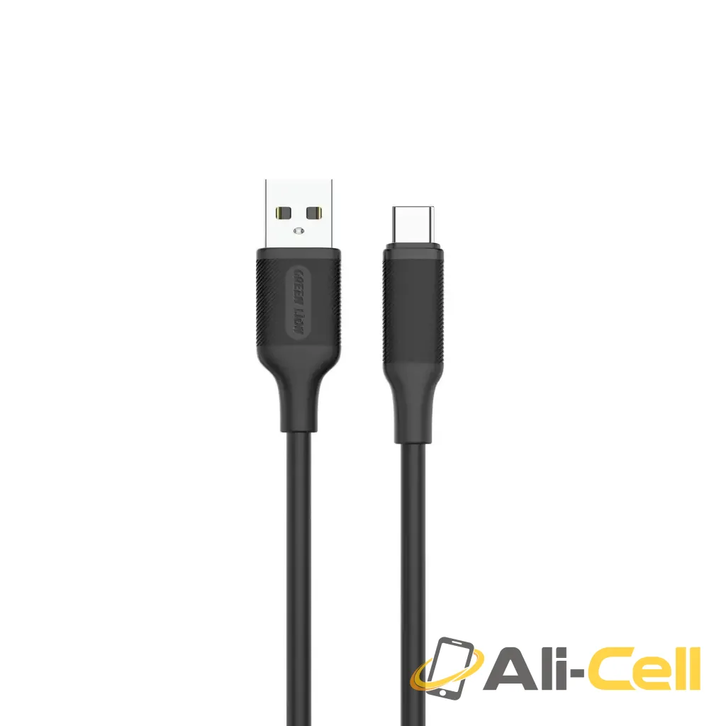 Green Lion USB-A to USB-C PVC Cable 2M - Black
