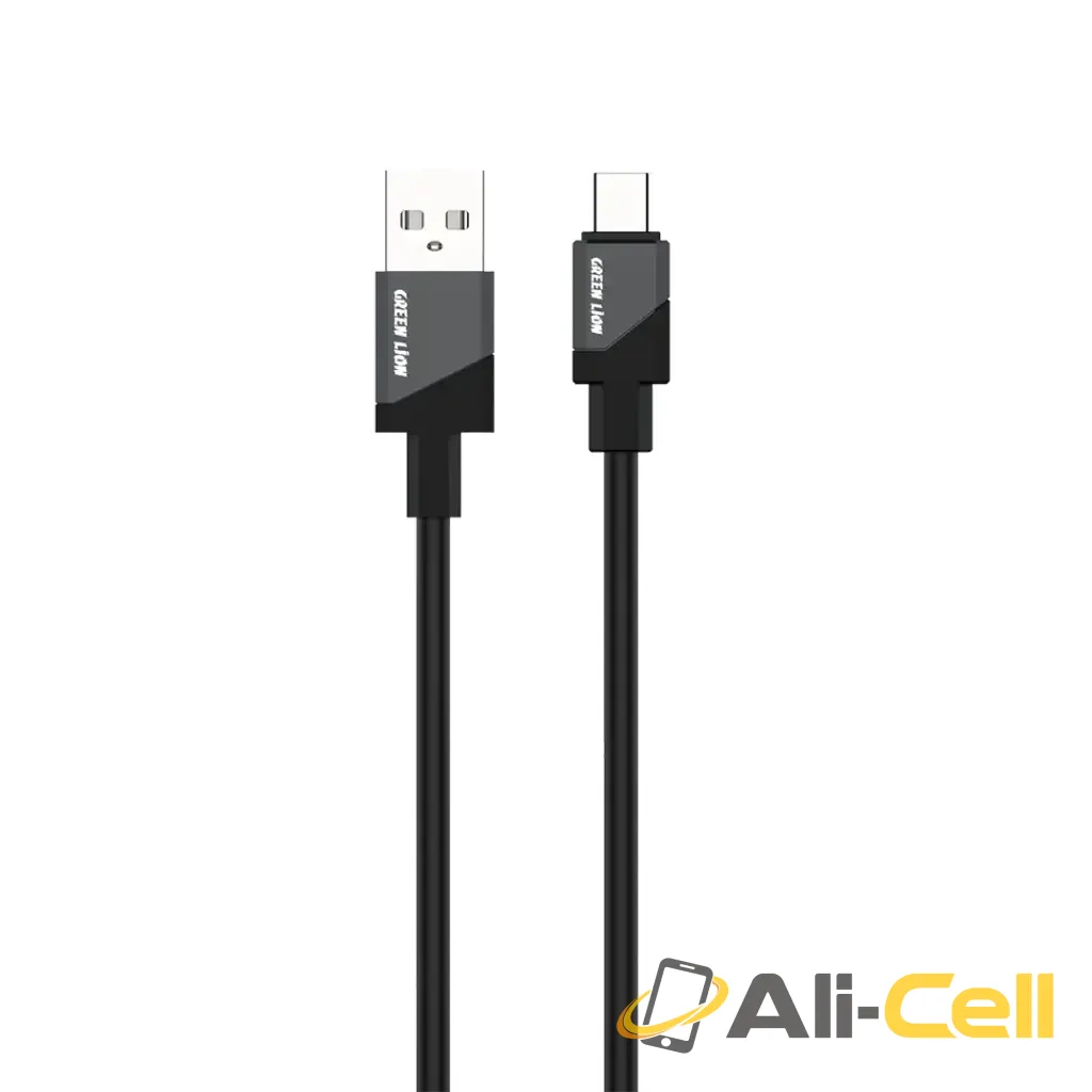Green Lion USB-A to USB-C Silicone Cable - Black