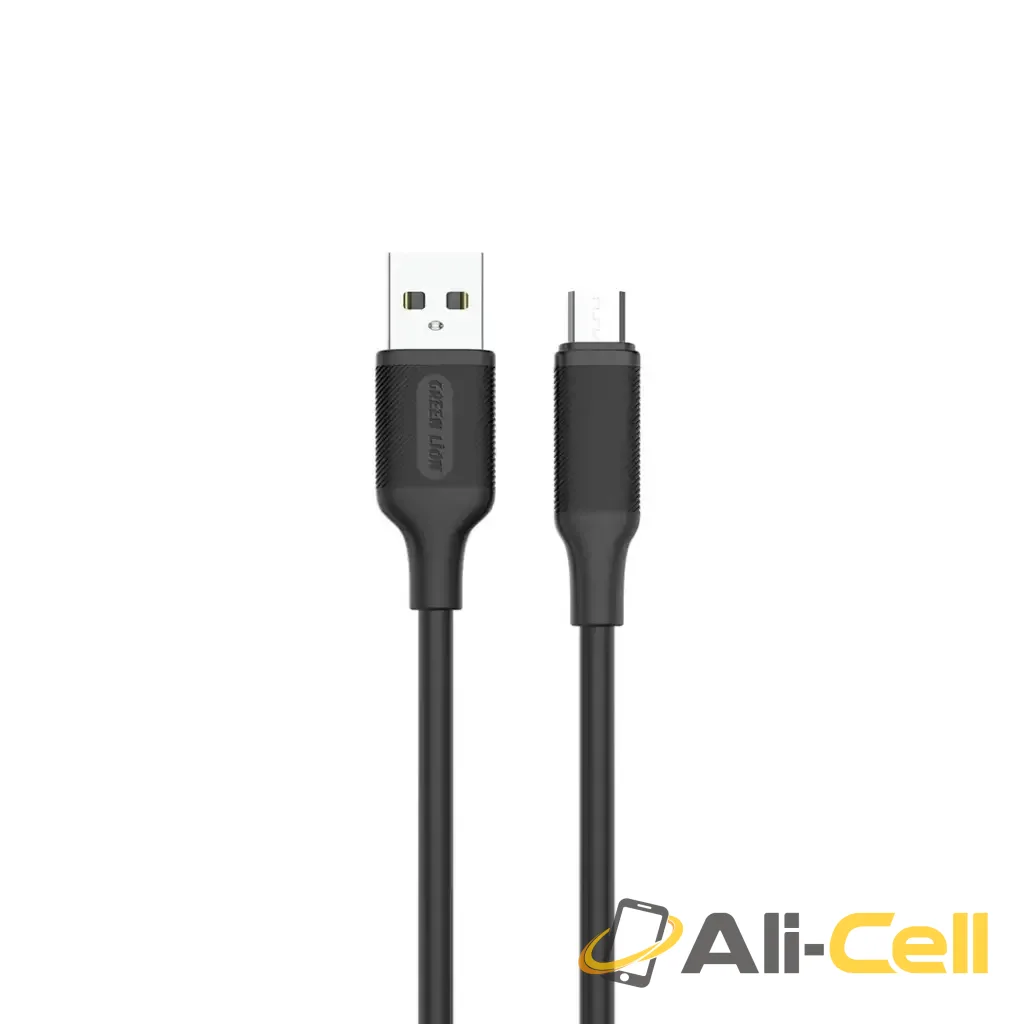 Green Lion USB-A to Micro PVC Cable 2M - Black