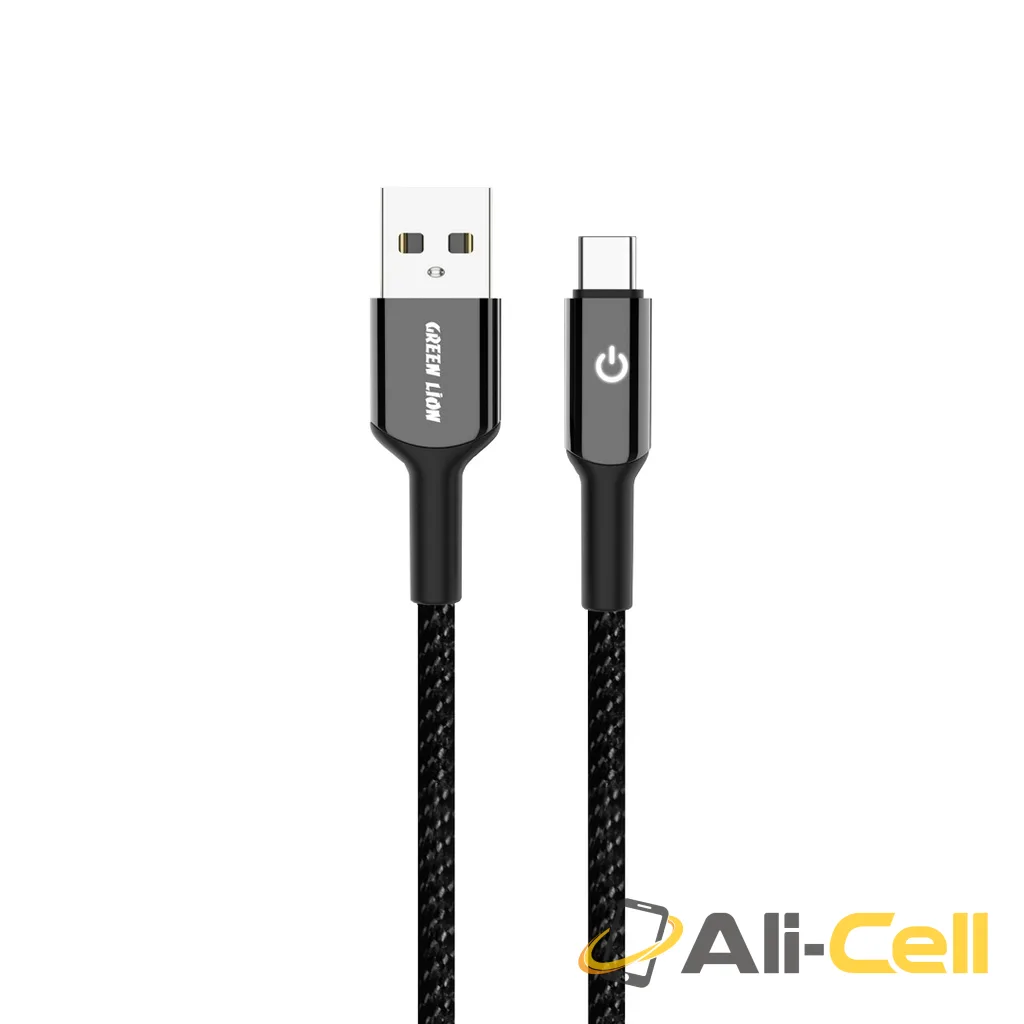 Green Lion USB-A to USB-C Braided Cable - Black
