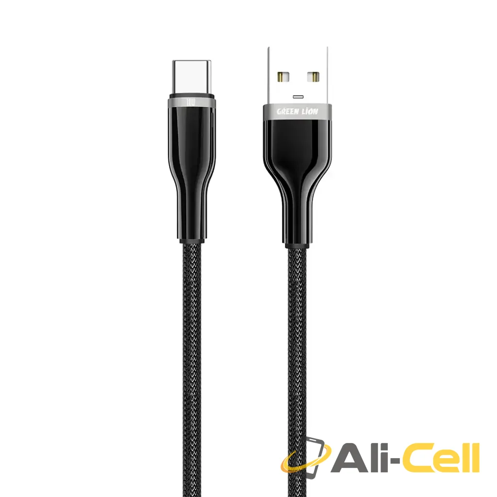 Green Lion USB-A to USB-C Zinc Alloy Braided Cable - Black