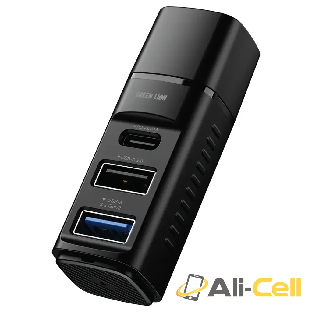 Green Lion USB-C 3-In-1 Dock with USB-A 3.2 & USB-A 2.0 & USB-C - Black