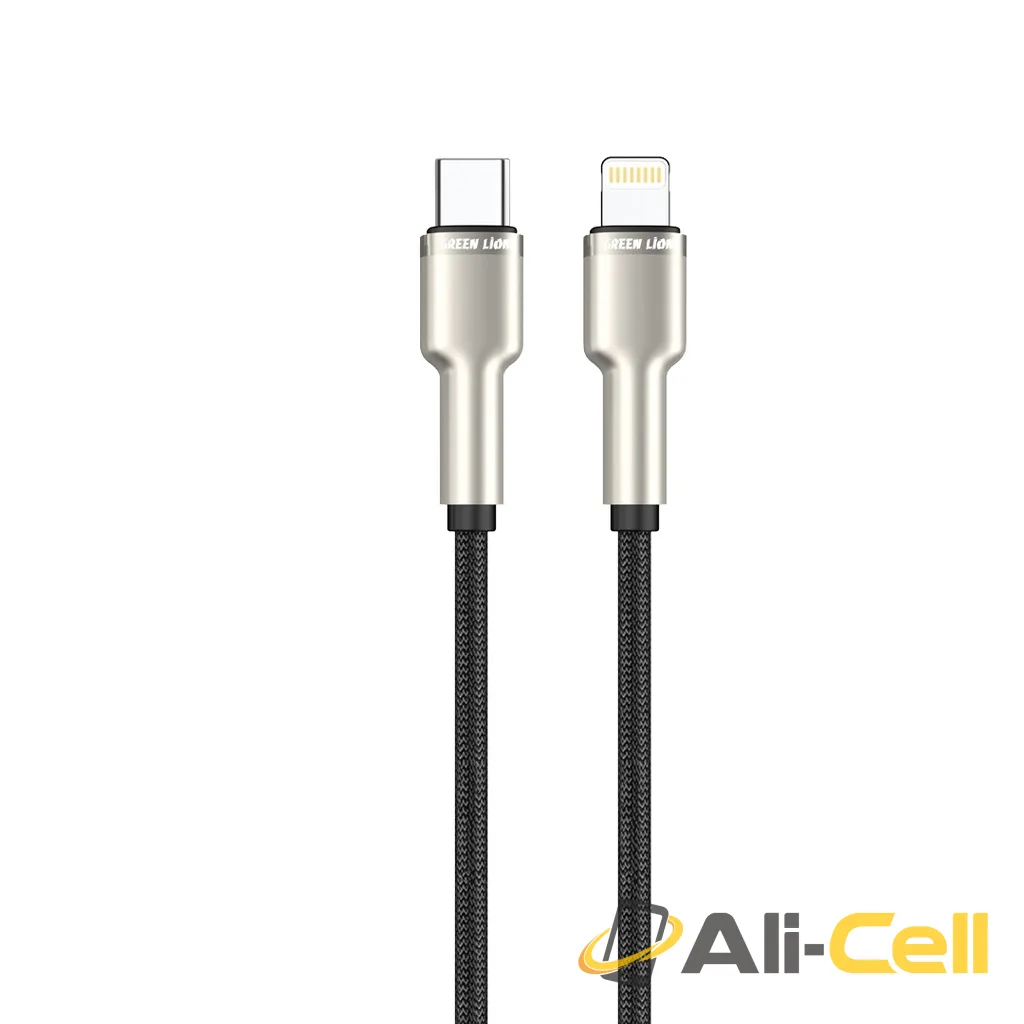 Green Lion USB-C to Lightning Braided Cable - Black