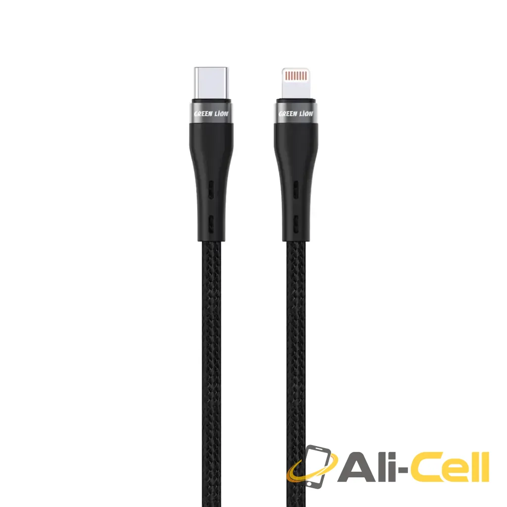 Green Lion USB-C to Lightning Braided Cable - Black