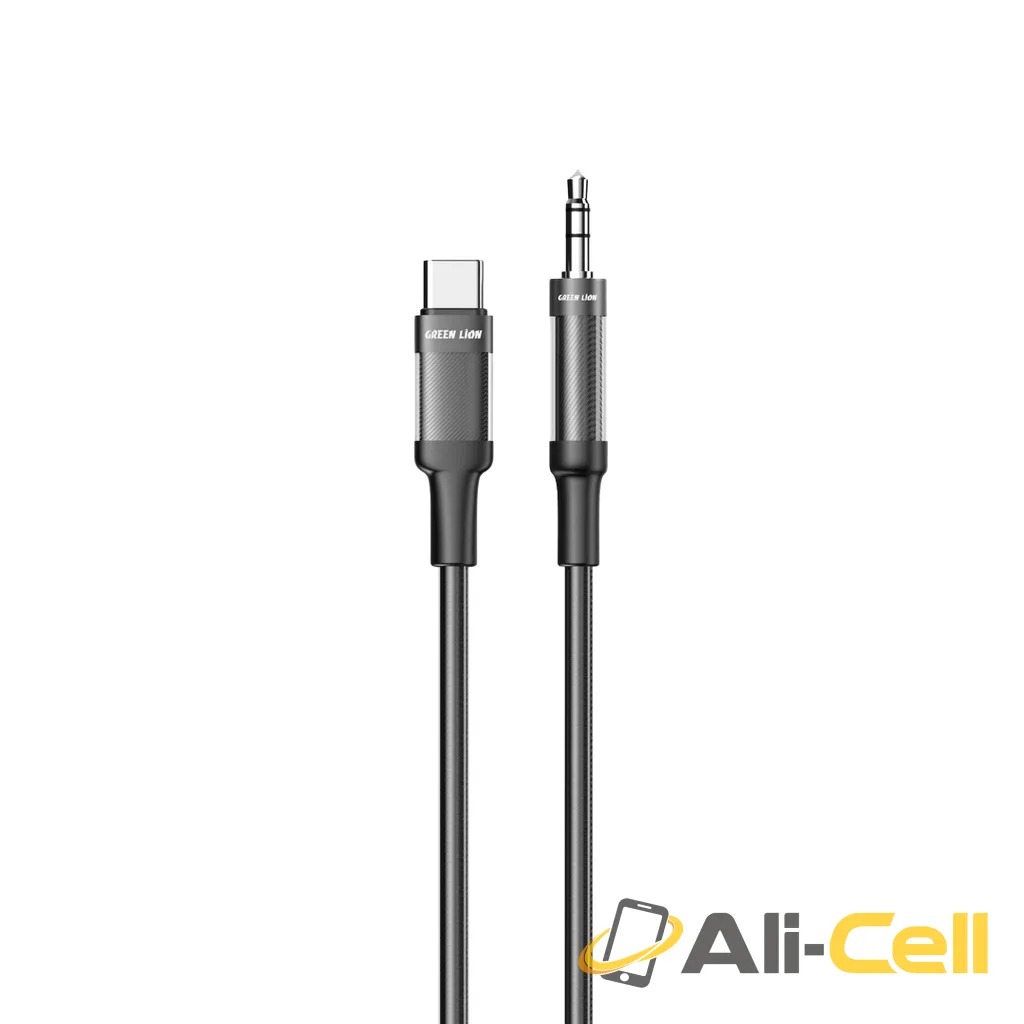 Green Lion USB-C to AUX Braided Cable 1M - Black