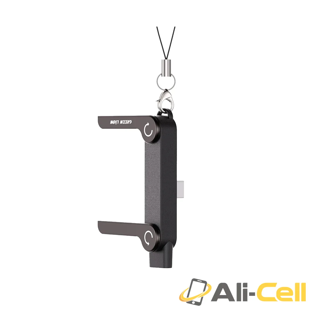 Green Lion USB-C 2-In-1 OTG Holder - Black