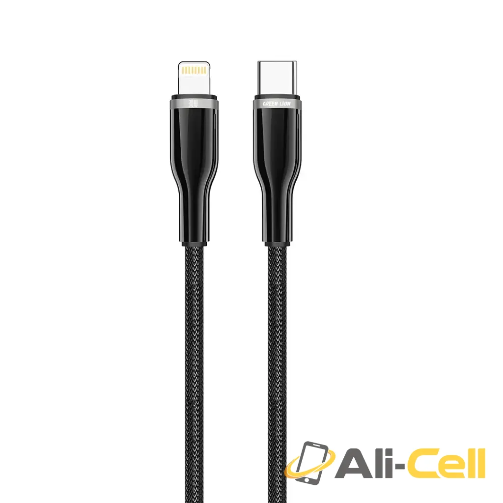 Green Lion USB-C to Lightning Zinc Alloy Braided Cable - Black