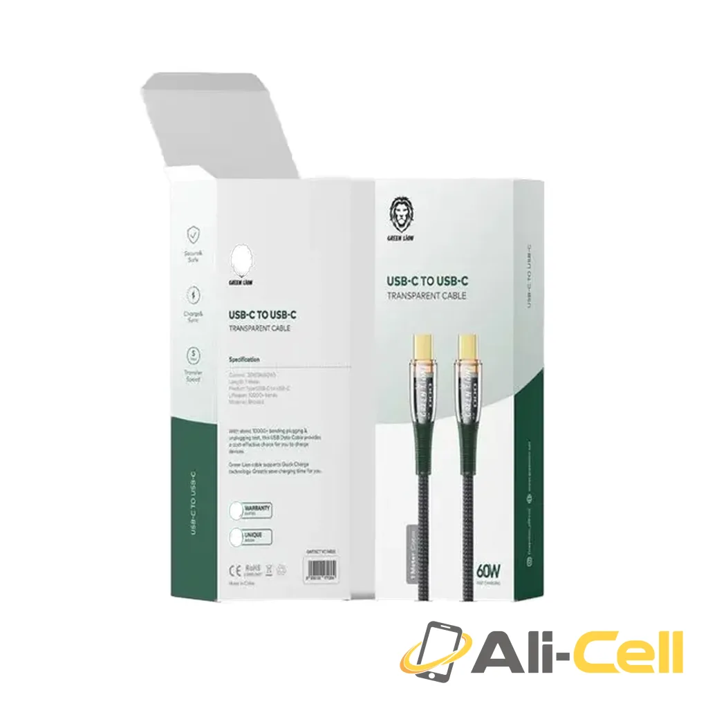 Green Lion USB-C to Type-C Transparent Cable