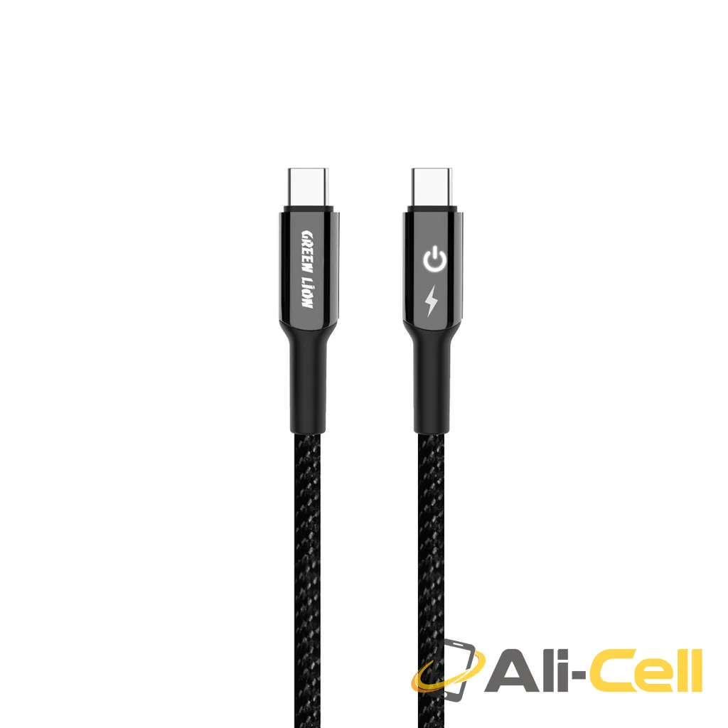 Green Lion USB-C to USB-C Braided Cable - Black