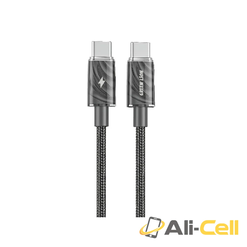 Green Lion USB-C to USB-C Thick Braided Cable 1M 60W - Black