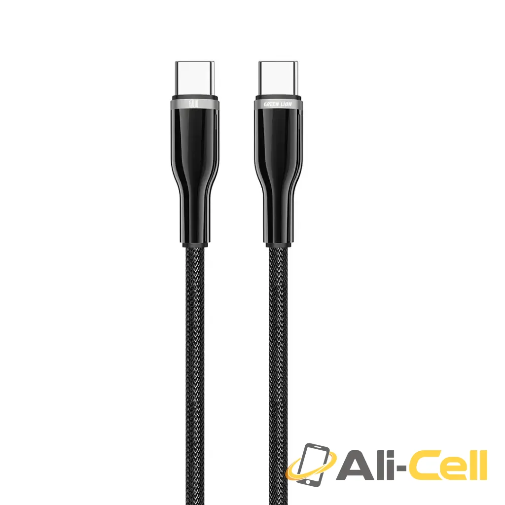 Green Lion USB-C to USB-C Zinc Alloy & Braided Cable - Black