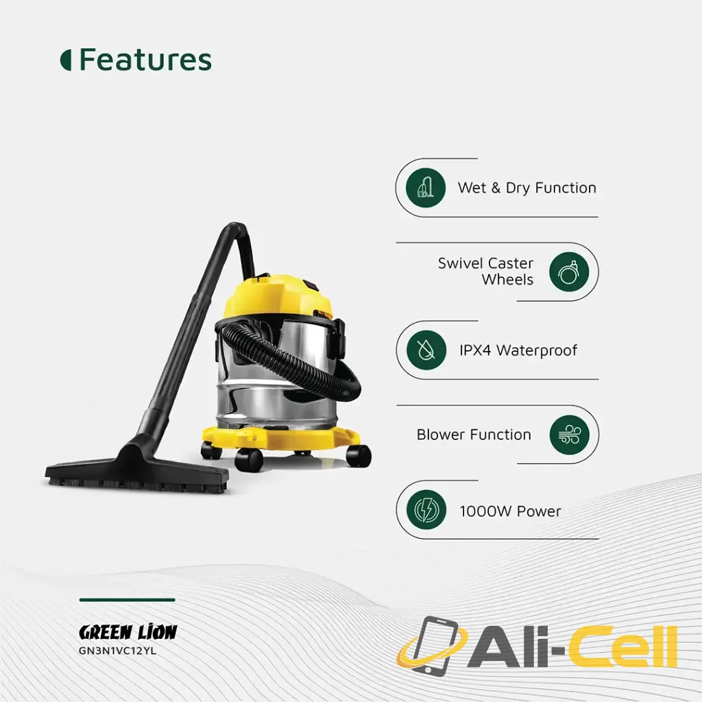 Green Lion Ultra 3 In 1 Vacuum Cleaner 12L - Yellow — 2