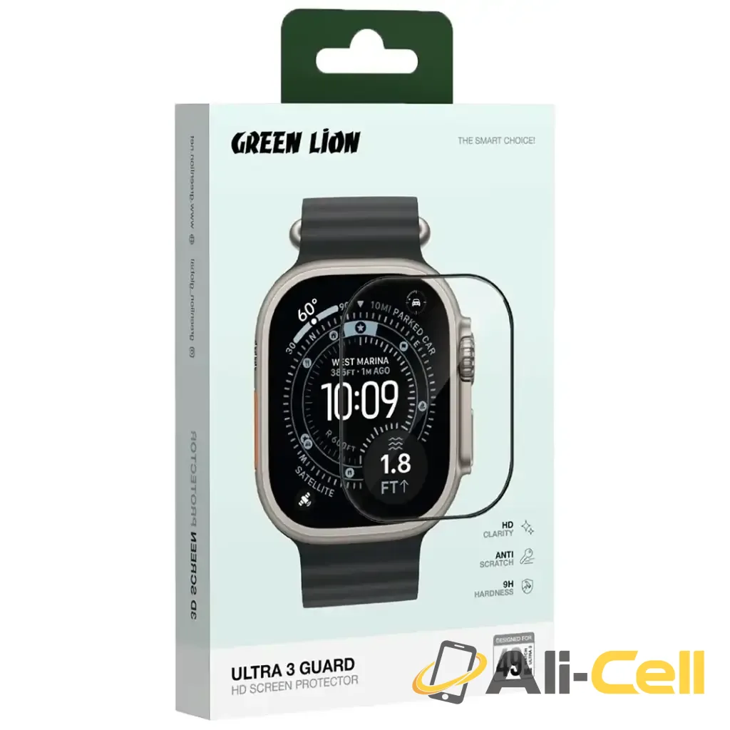 Green Lion Ultra 3 Guard HD Screen Protector for Apple Watch 49mm - Clear — 3