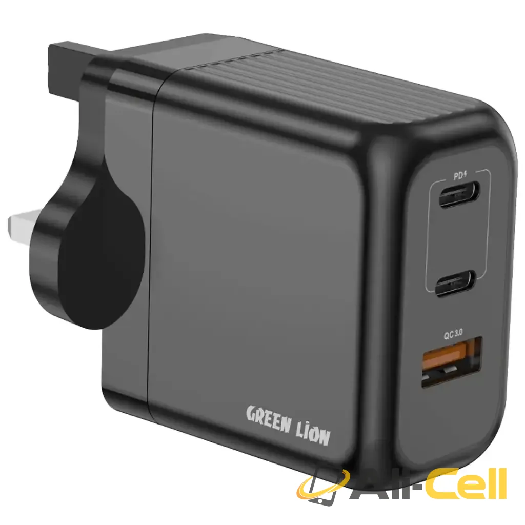 Green Lion Ultra Compact GaN Wall Charger - Black