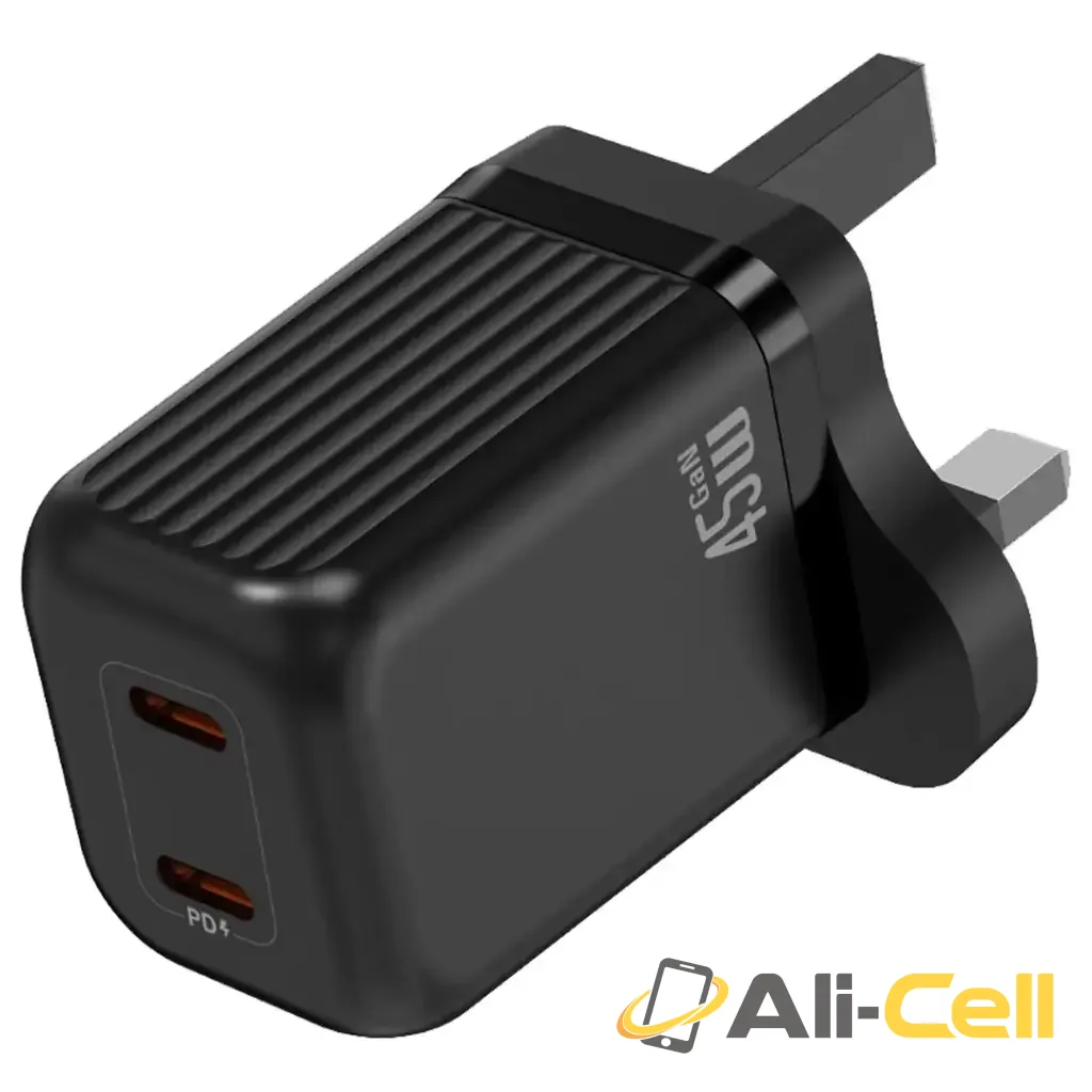 Green Lion Ultra Compact GaN Wall Charger Dual PD 45W - Black — 2