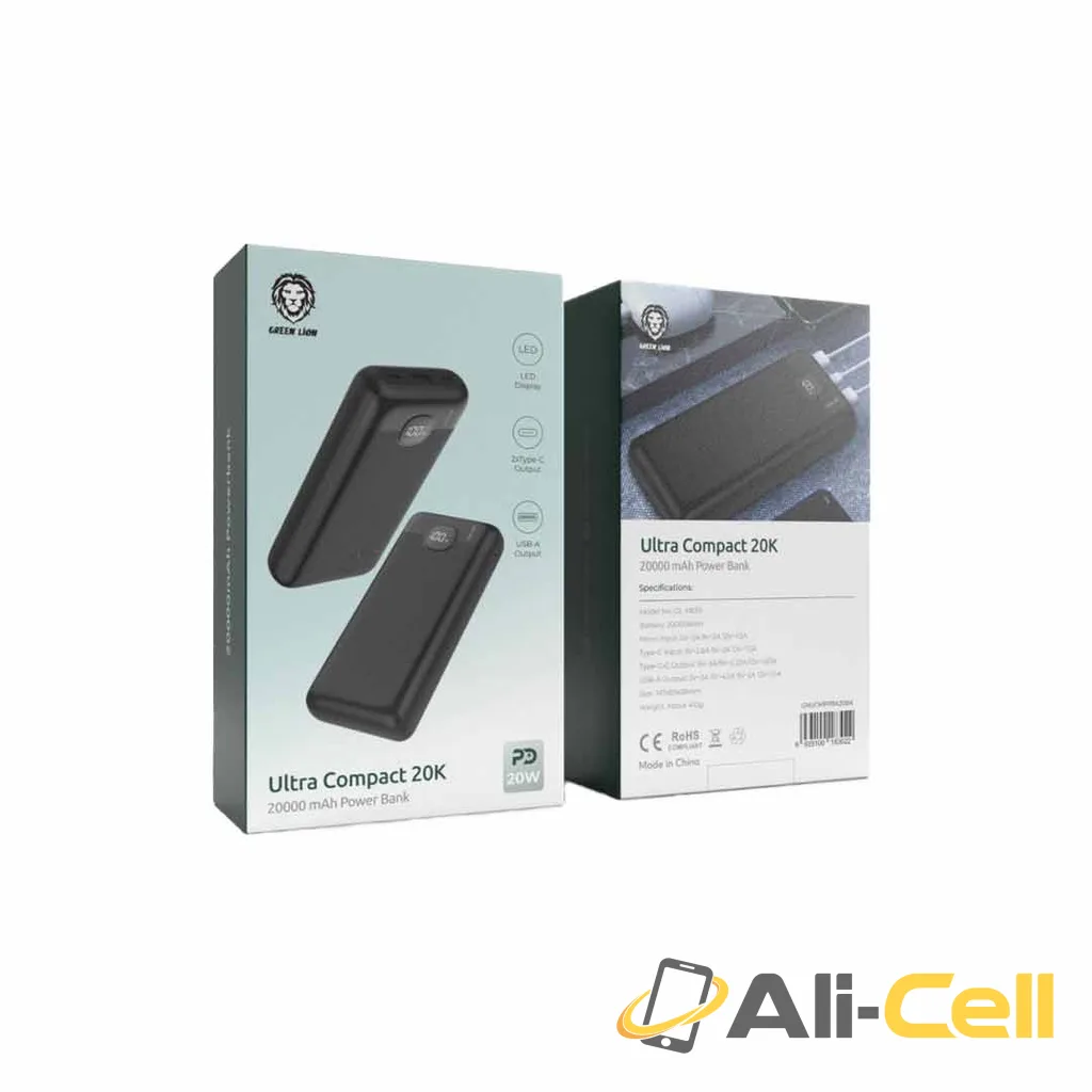 Green Lion Ultra Compact Power Bank PD 20W 20000mAh - Black — 2