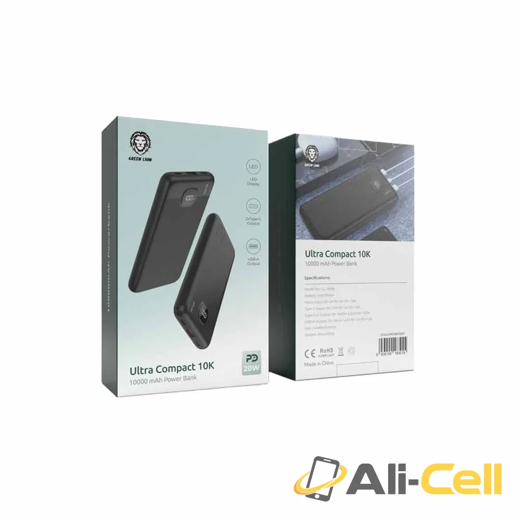 Green Lion Ultra Compact Power Bank PD 20W 10000mAh - Black — 2