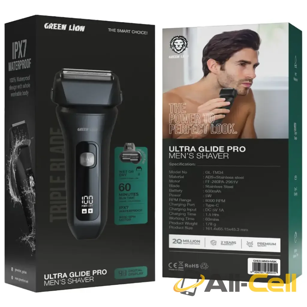 Green Lion Ultra Glide Pro Men's Shaver - Black — 2
