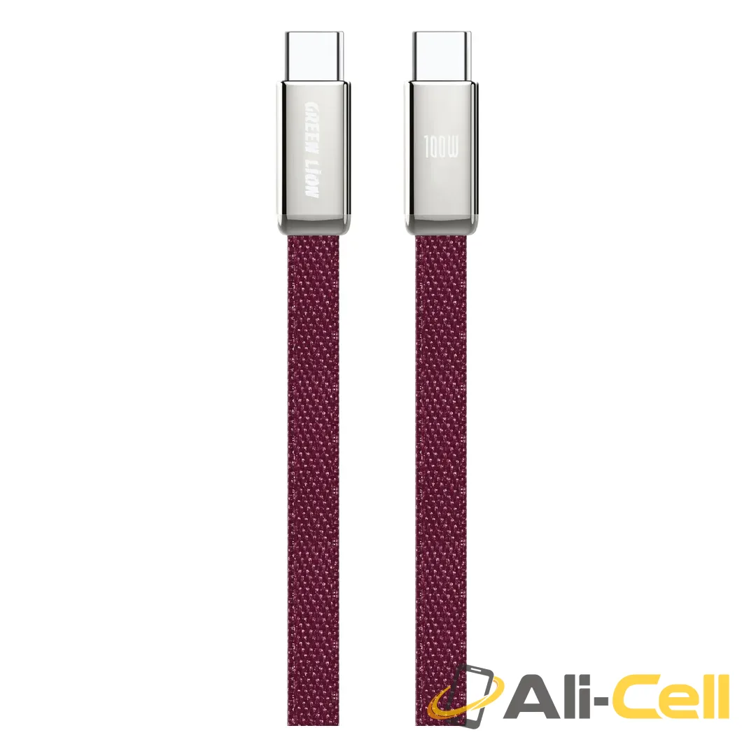 Green Lion Ultra-Thin Braided USB-C to USB-C Cable - Burgundy