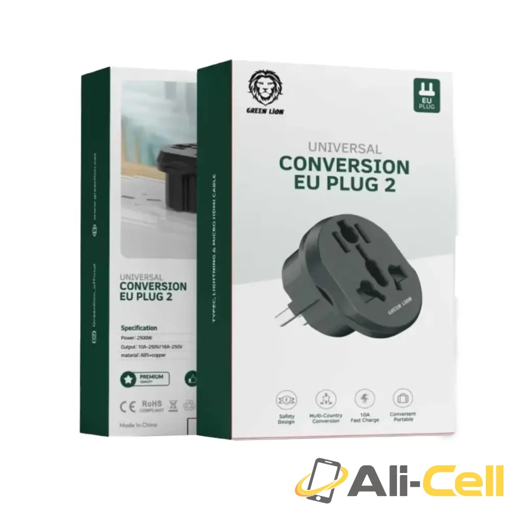 Green Lion Universal Conversion EU Plug 2 - Black — 2