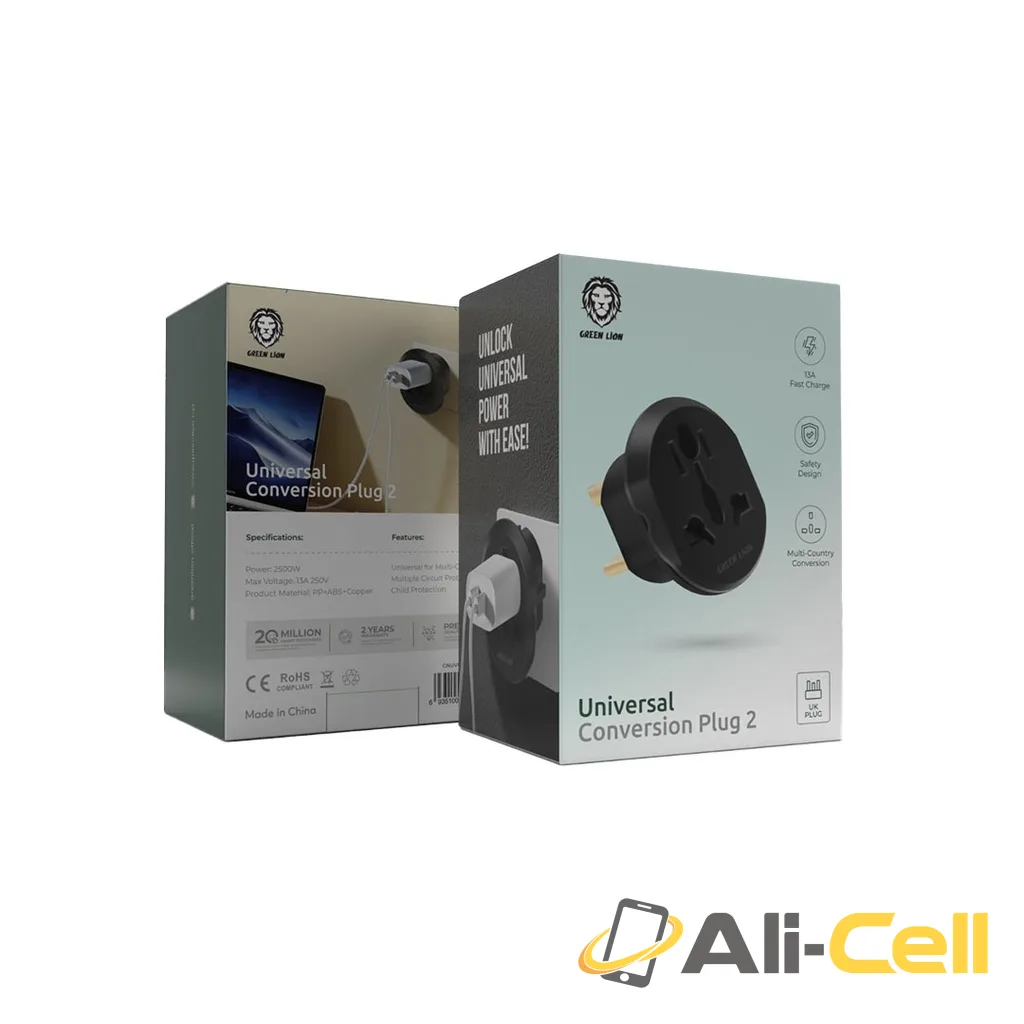 Green Lion Universal Conversion Plug 2 UK - Black — 2