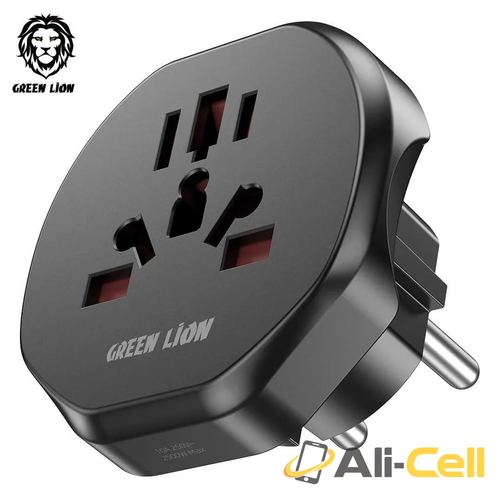Green Lion Universal Conversion EU Plug - Black