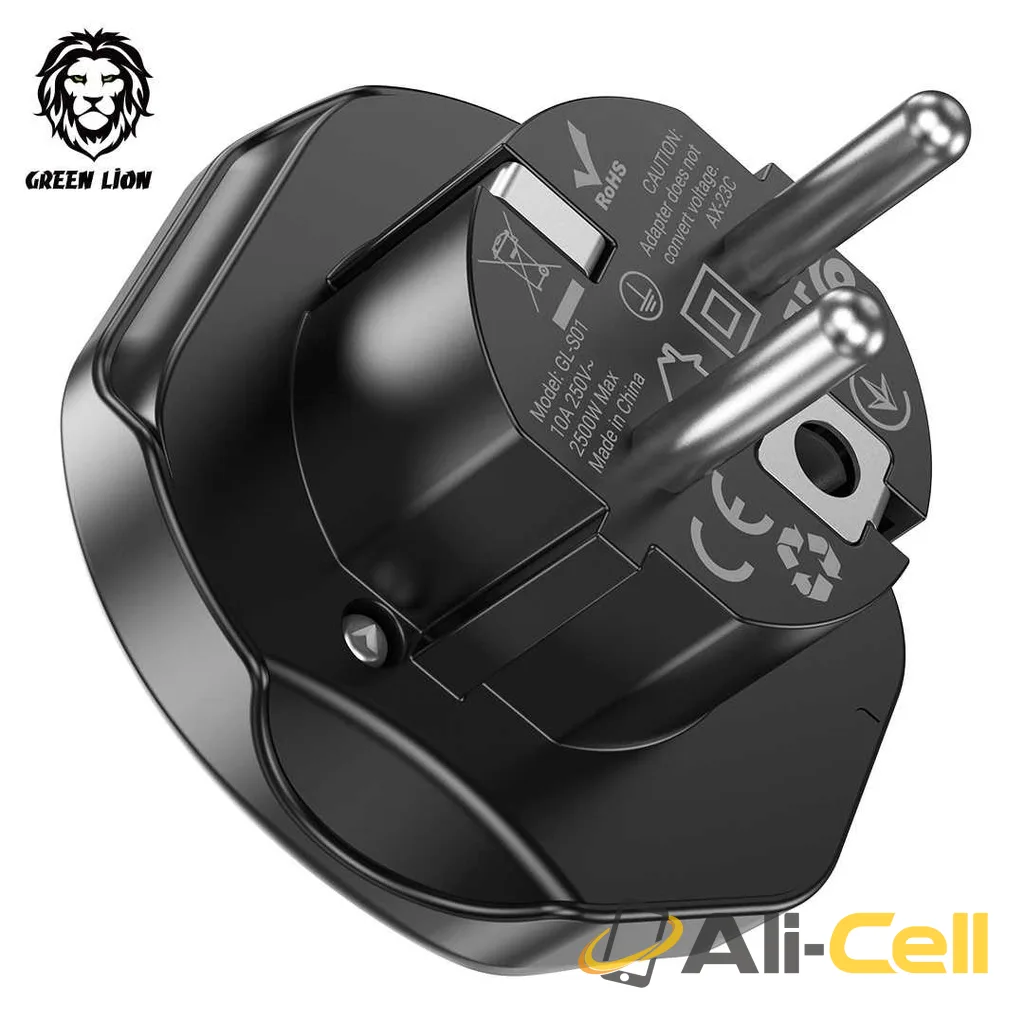 Green Lion Universal Conversion EU Plug - Black — 2