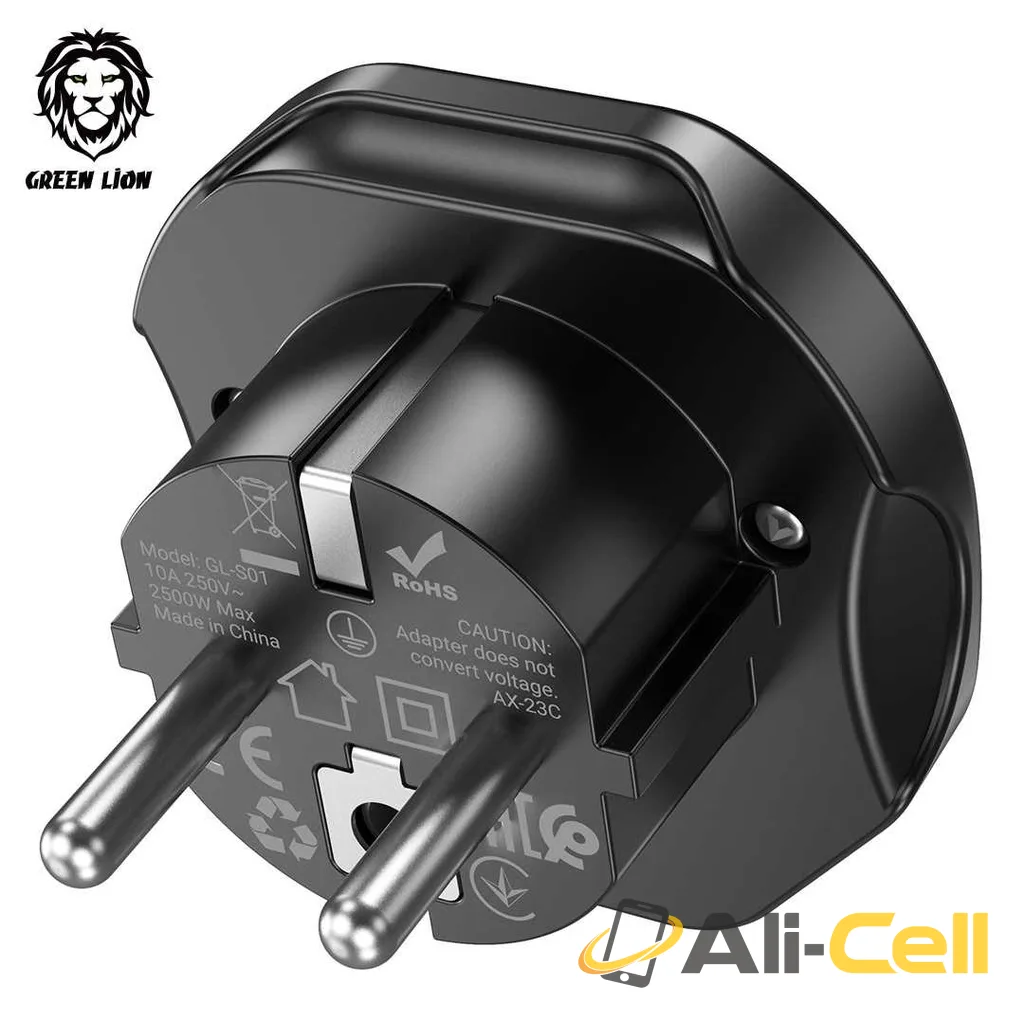 Green Lion Universal Conversion EU Plug - Black — 3