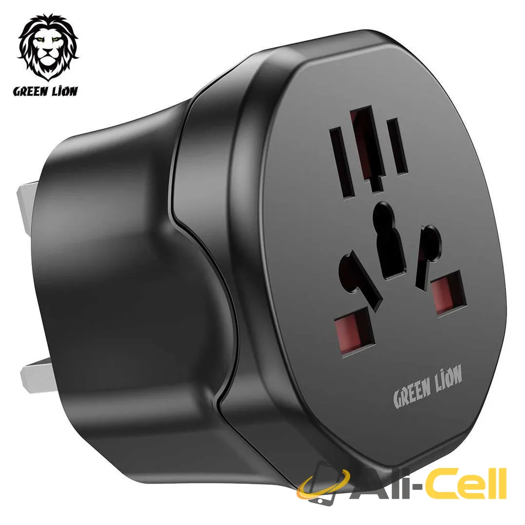 Green Lion Universal Conversion UK Plug - Black — 3