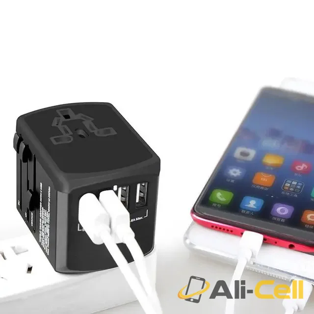 Green Lion Universal Travel Adapter ( 4 USB Port ) 5V 4.5A - Black — 2