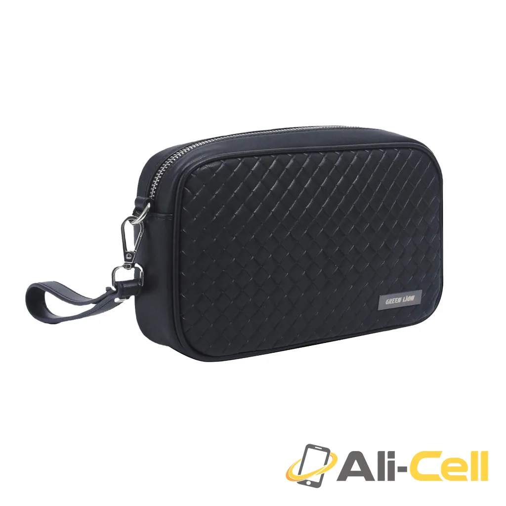 Green Lion Verso Clutch Bag - Black