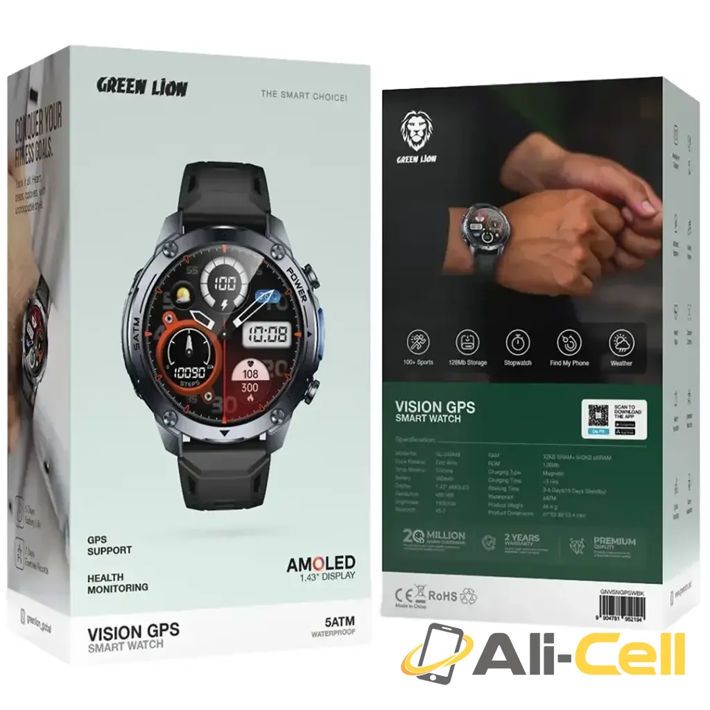 Green Lion Vision GPS Smart Watch - Black — 2