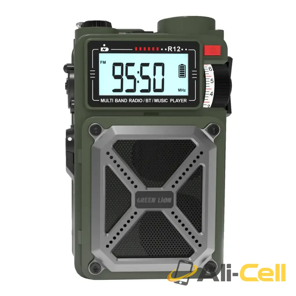 Green Lion Vintage Solar Pro Radio | Speaker | Power Bank | Compass | Flashlight - Green — 2