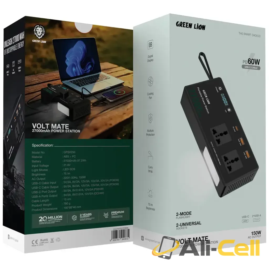 Green Lion Volt Mate 27000mAh Power Station - Black — 3