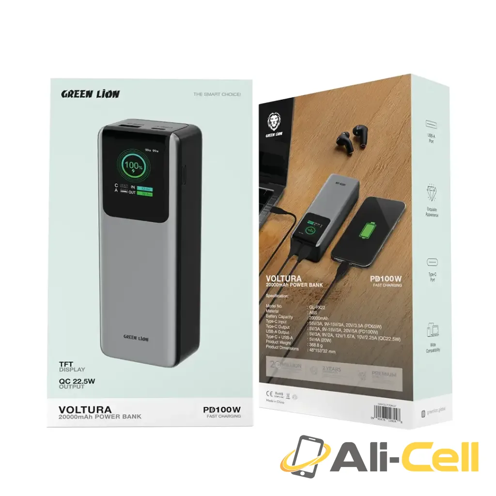 Green Lion Voltura 20000mAh Power Bank PD100W -Grey — 2