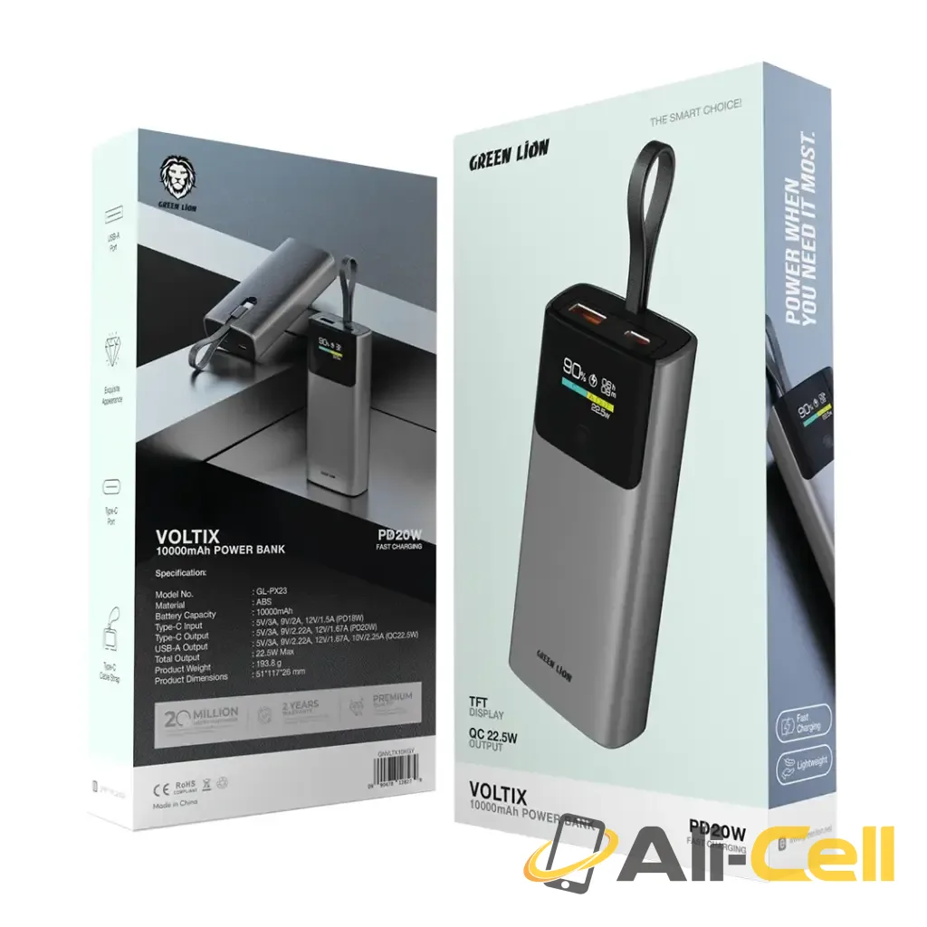 Green Lion Voltix 10000mAh Power Bank PD20W - Grey — 2