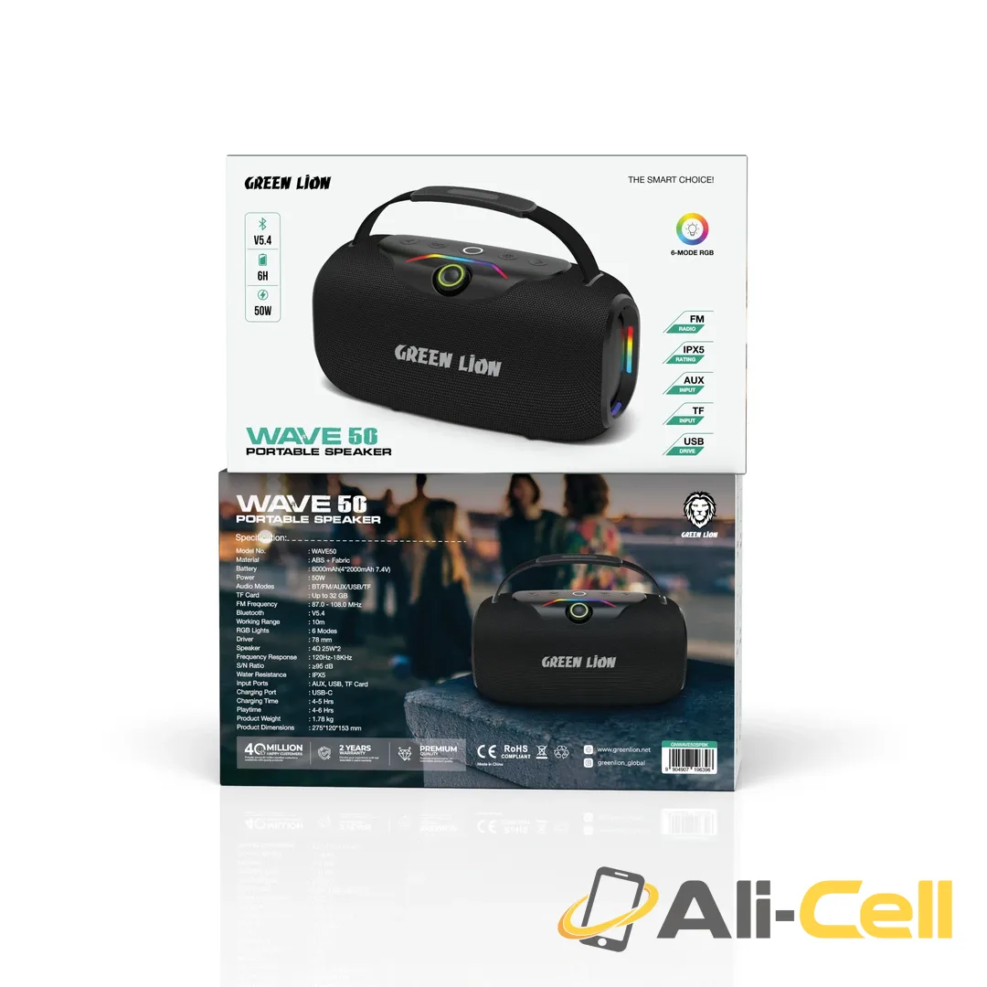 Green Lion Wave 50 Portable Speaker - Black — 2