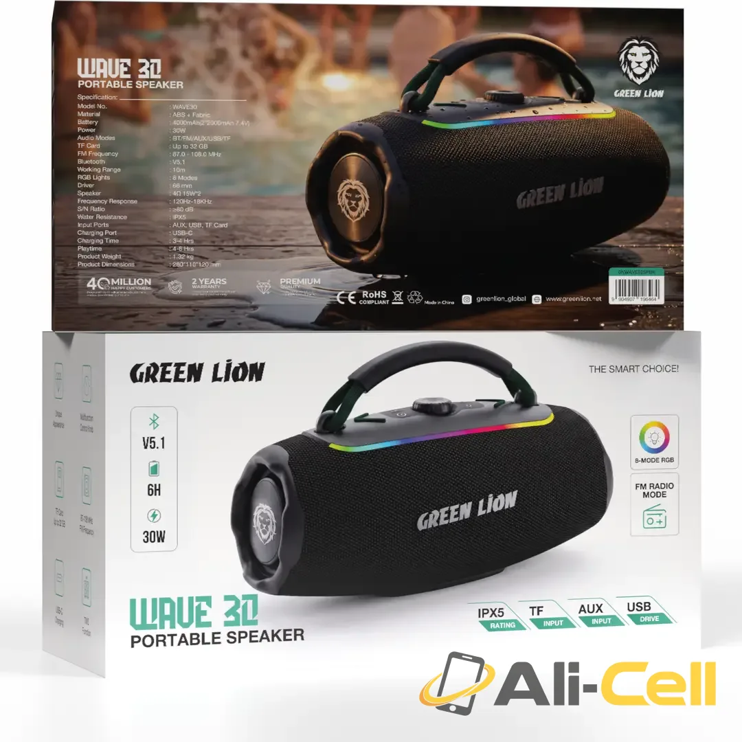Green Lion Wave 30 Portable Speaker - Black — 3