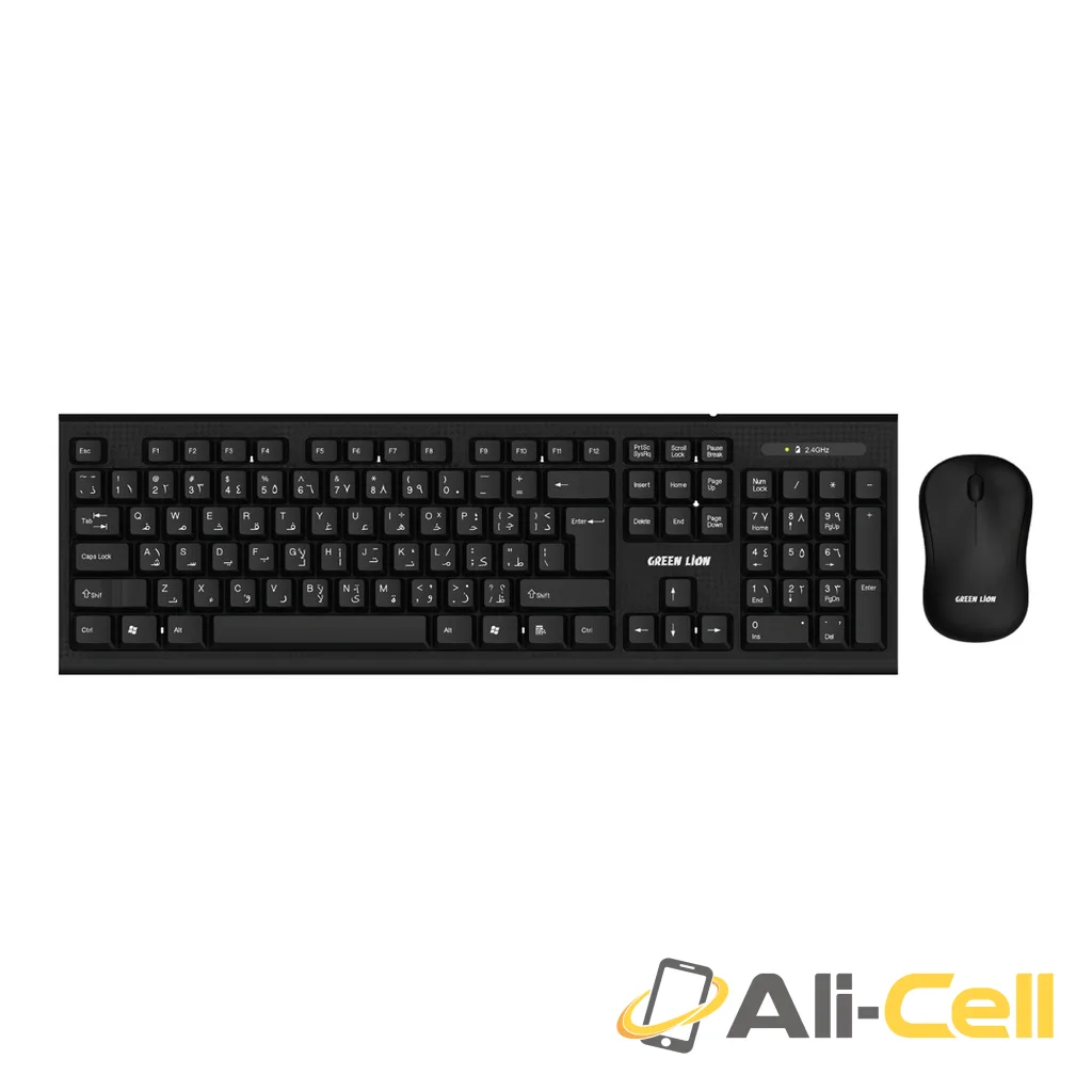 Green Lion Wireless Keyboard And Mouse - Black