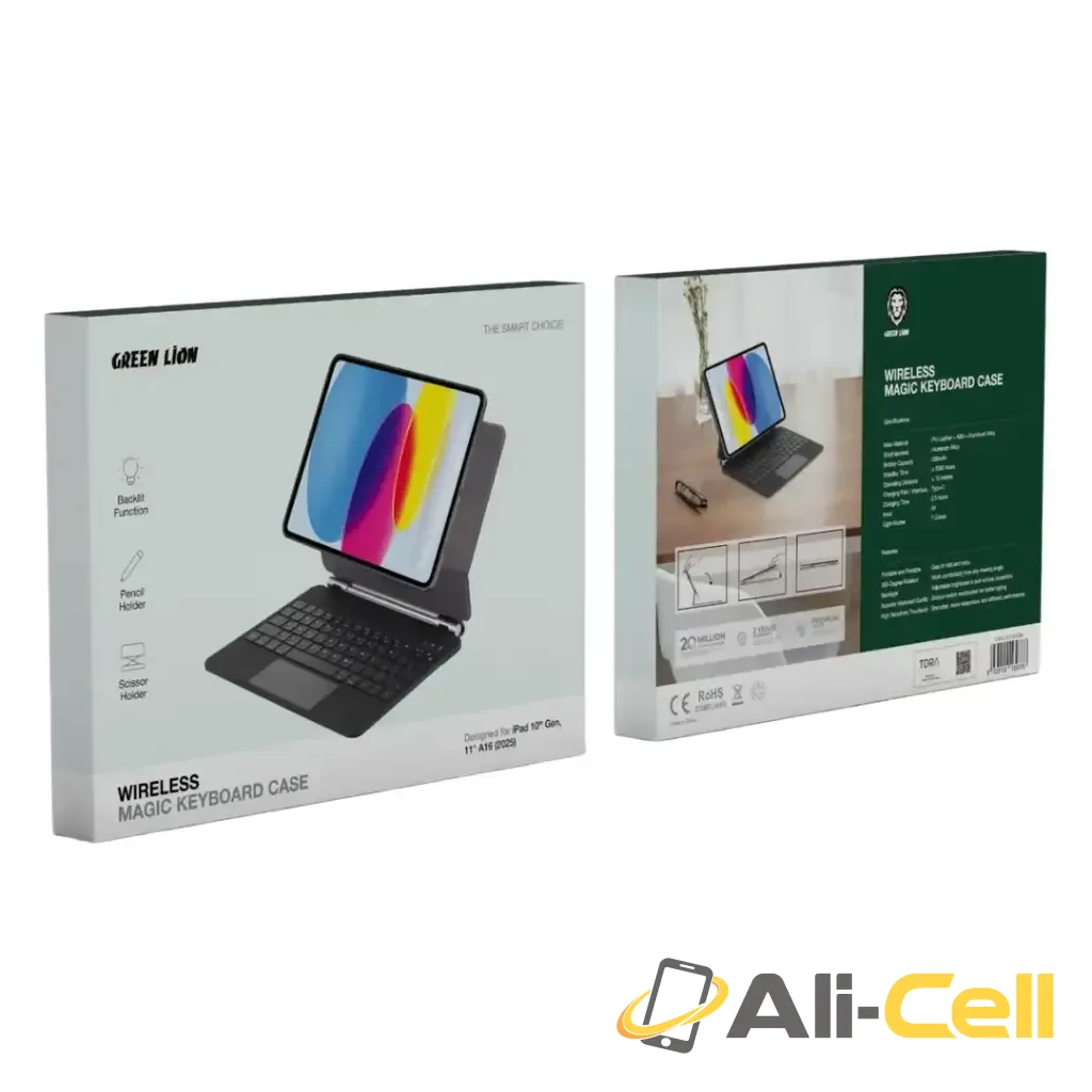 Green Lion Wireless Magic Keyboard Case for iPad 10th Gen, 11" A16 (2025) — 2